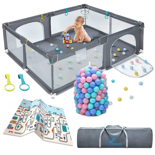 WESOUQ™ Playpen Baby Large Size Playpen, set up and fold down, Best Baby Playpen extra-large