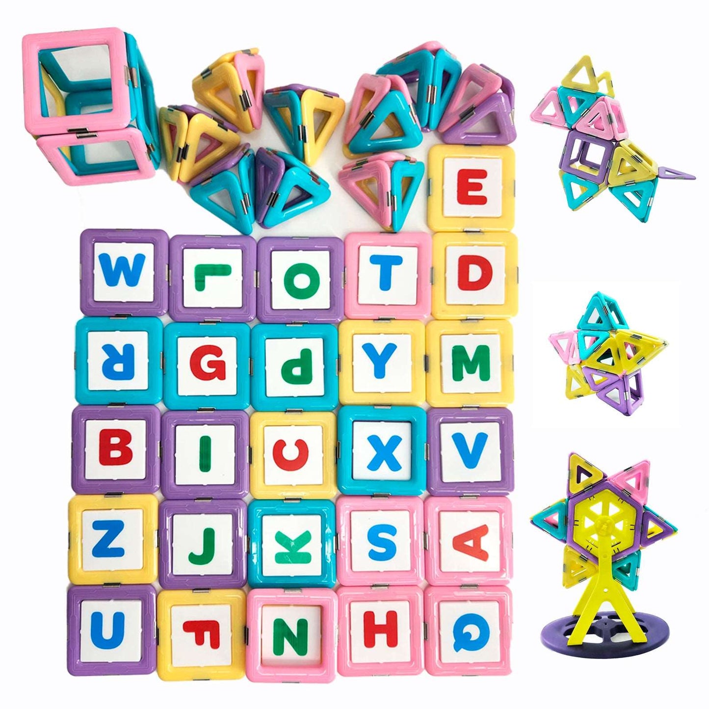 WESOUQ™ Magnetic Tiles Building Blocks Set, 78 PCSCreative 3D Magnetic Toys For Boys Girls Kids