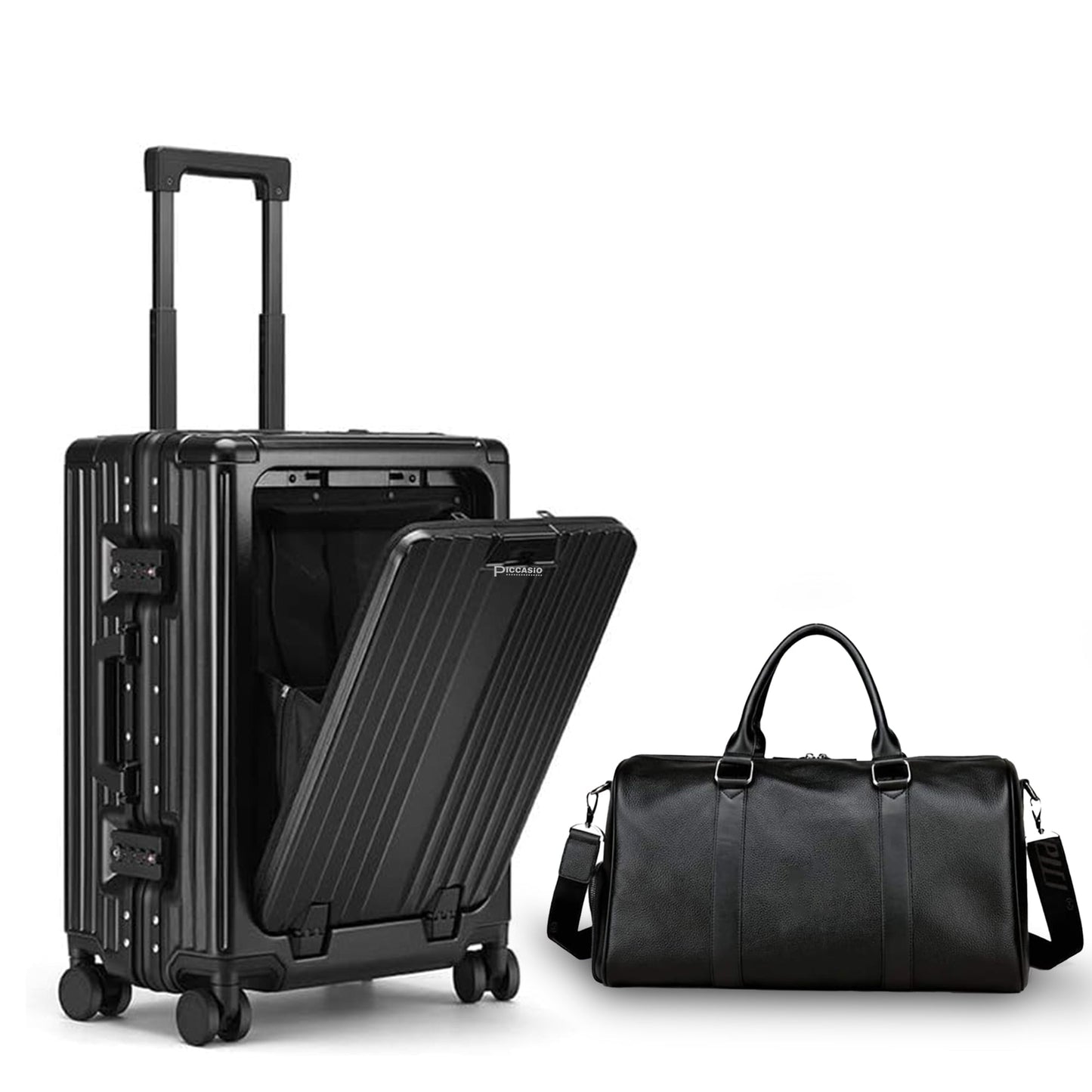 WESOUQ™ Travel Luggage with Spinner Wheels, Aluminum-framed suitcase, Laptop pocket