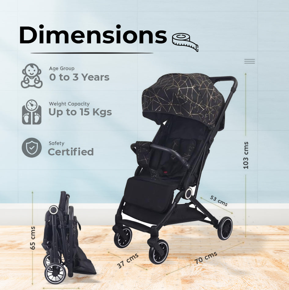 WESOUQ™ Lightweight Baby Stroller - One-Handed One-Step Fold, Safety Standard, for 0-3 Years