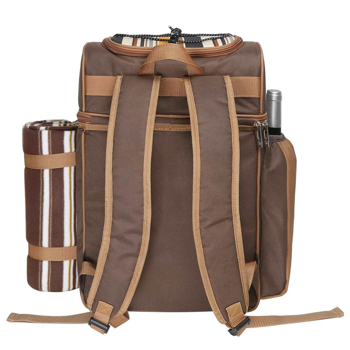 WESOUQ™ Picnic Backpack Cooler for 2 Person with Insulated Leakproof Cooler Bag, for Beach, Day Travel, Hiking