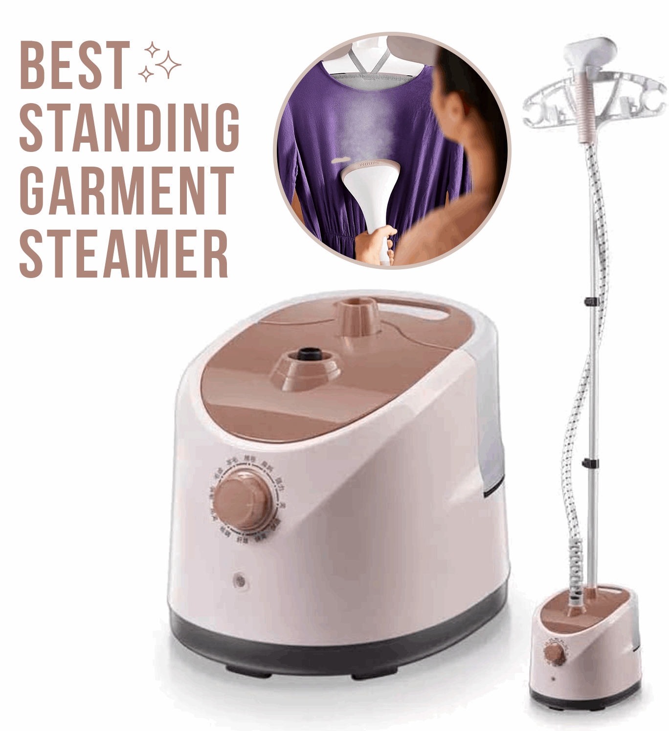 WESOUQ™ Garment Steamer With Height Adjustable Ironing Board, Heat Insulated Steam Hose