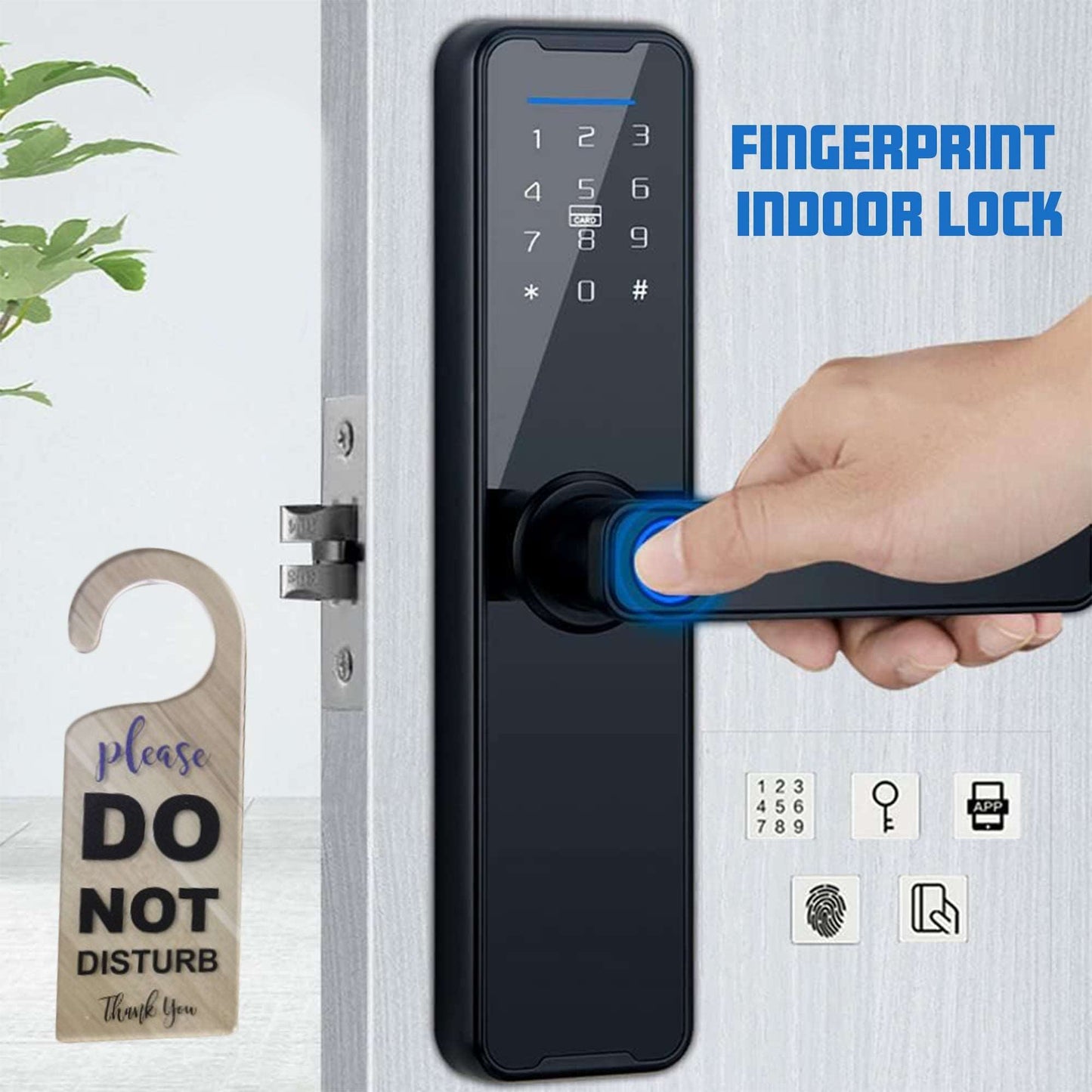 WESOUQ™ Interior door lock with Wifi Fingerprint Smart door Lock for Home Apartment