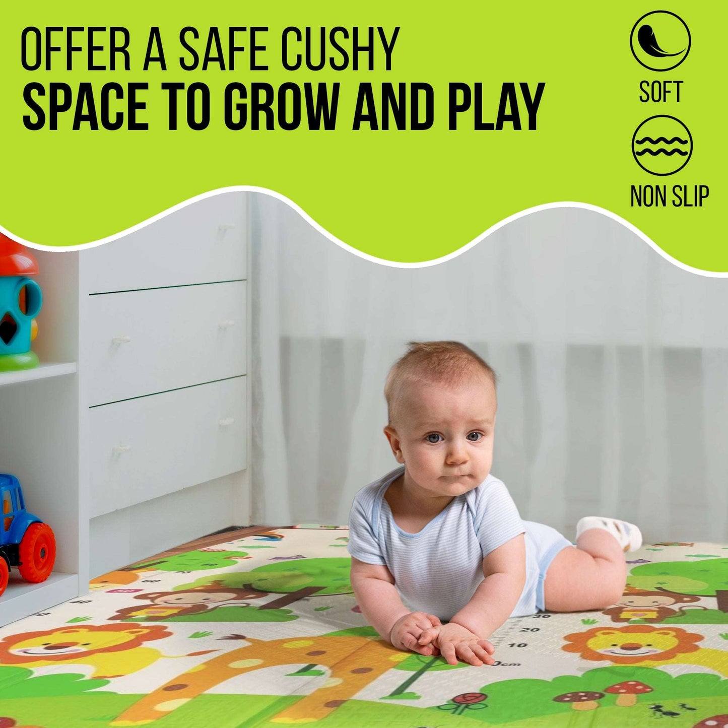 WESOUQ™ Children Play Mat Baby Crawling Mat Double-Sided Waterproof Extra Large Best For Baby