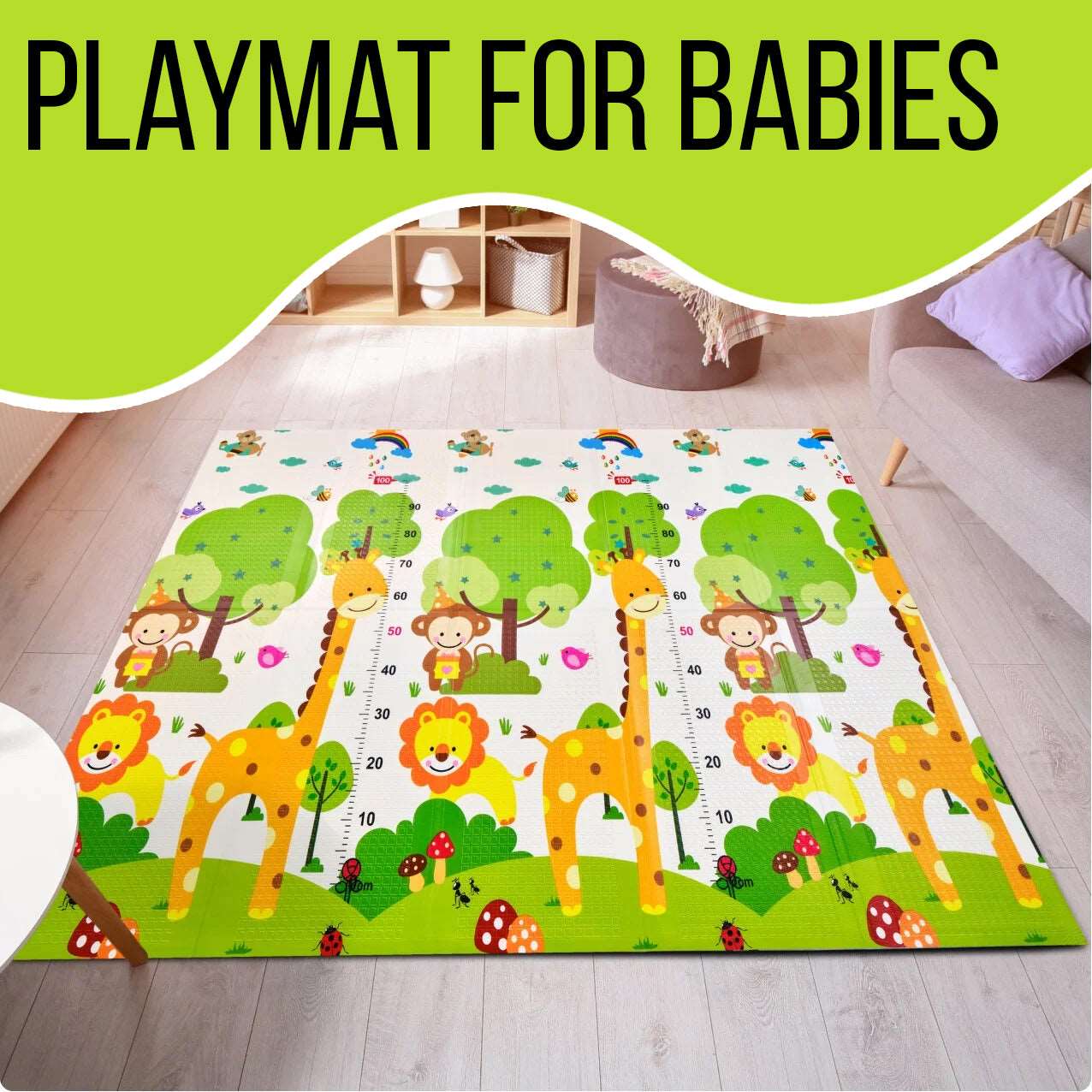 WESOUQ™ Children Play Mat Baby Crawling Mat Double-Sided Waterproof Extra Large Best For Baby