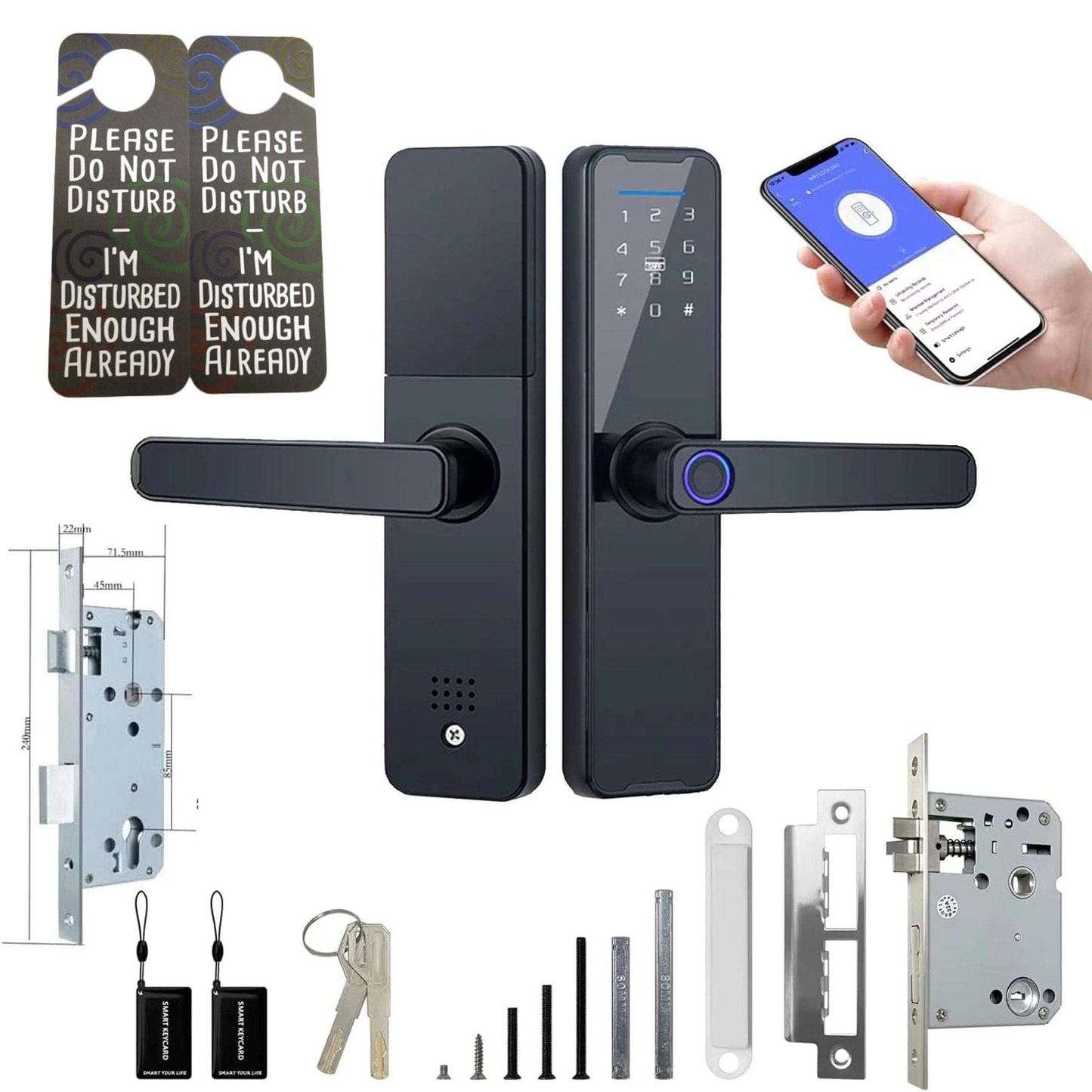 WESOUQ™ Interior door lock with Wifi Fingerprint Smart door Lock for Home Apartment