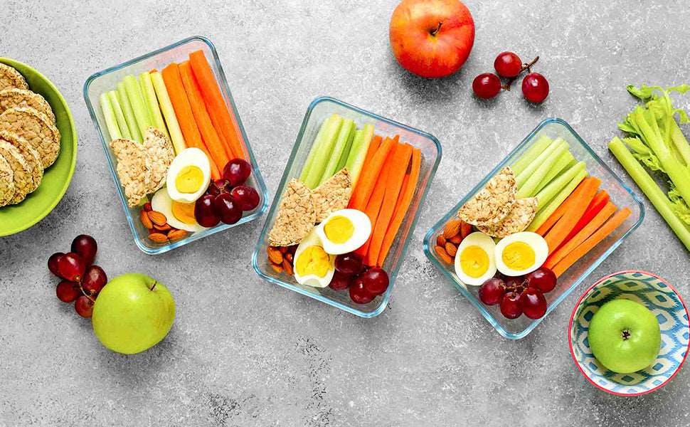 WESOUQ™ 24 Piece Glass Lunch Box Set, Reusable Glass Food Container, Healthy Lunch eco-friendly