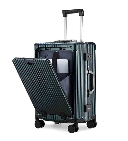 WESOUQ™ Travel Luggage with Spinner Wheels, Aluminum-framed suitcase, Laptop pocket