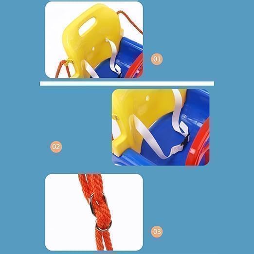 MONOCUS™ 3 in 1 Plastic Swing for kids, Durable & Sturdy, Indoor & Outdoor Multifunctional Baby Swing, Non-Toxic Heavy Duty Seat Hanging Swing for Playground, Infants, Toddler, childern, Eco-Friendly