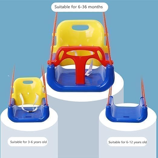 MONOCUS™ 3 in 1 Plastic Swing for kids, Durable & Sturdy, Indoor & Outdoor Multifunctional Baby Swing, Non-Toxic Heavy Duty Seat Hanging Swing for Playground, Infants, Toddler, childern, Eco-Friendly