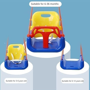 MONOCUS™ 3 in 1 Plastic Swing for kids, Durable & Sturdy, Indoor & Outdoor Multifunctional Baby Swing, Non-Toxic Heavy Duty Seat Hanging Swing for Playground, Infants, Toddler, childern, Eco-Friendly