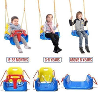 MONOCUS™ 3 in 1 Plastic Swing for kids, Durable & Sturdy, Indoor & Outdoor Multifunctional Baby Swing, Non-Toxic Heavy Duty Seat Hanging Swing for Playground, Infants, Toddler, childern, Eco-Friendly