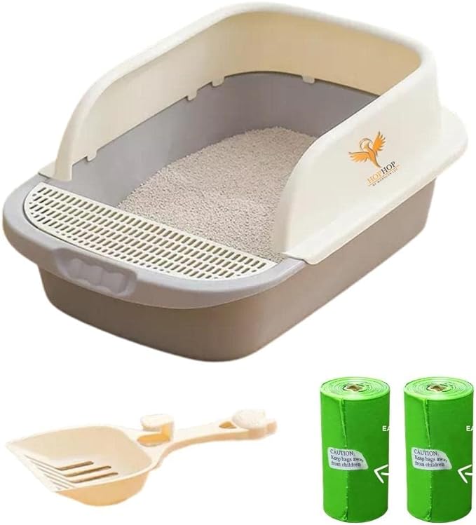 WESOUQ™ Portable Waste Box for Indoor Cats with Litter Cleaning Scoop & Trash Bag