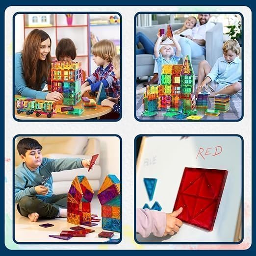 32pcs Magnetic Building Tiles Set - Strong 3D Magnet Blocks for Kids, Educational STEM Toy, Birthday Gifts for Kids and Toddlers, Inspire Creativity and Imagination in Construction Play