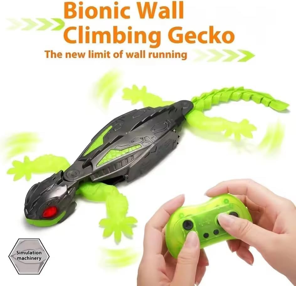 Wall Climbing Lizard Robot Toy with Remote Control, LED Eyes & USB Charging, RC Vertical Crawling Gecko Toy for Kids, Realistic Climbing Prank Toy for Boys & Girls Ages 6+