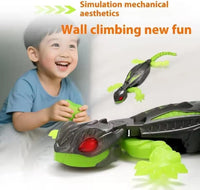 Wall Climbing Lizard Robot Toy with Remote Control, LED Eyes & USB Charging, RC Vertical Crawling Gecko Toy for Kids, Realistic Climbing Prank Toy for Boys & Girls Ages 6+