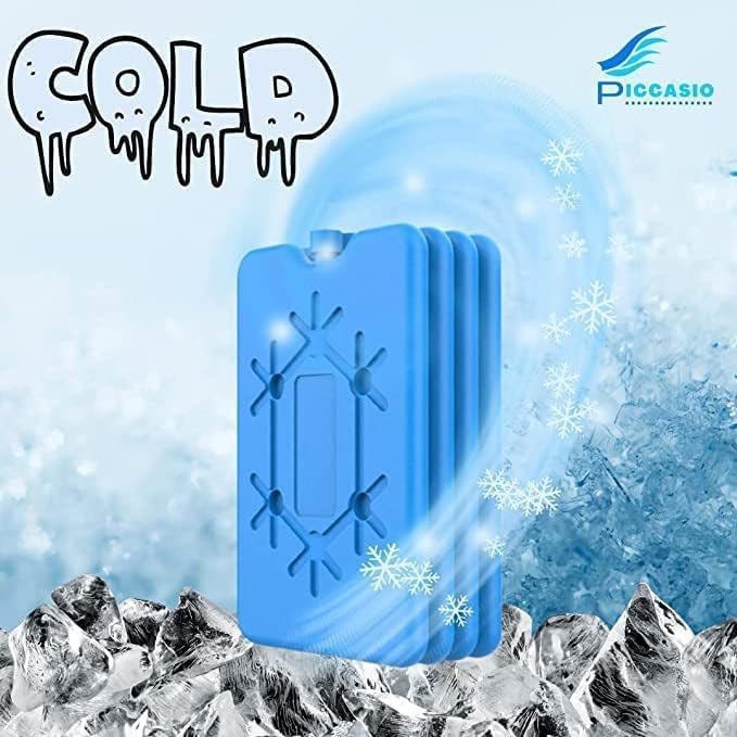 Pack of 6 Reusable Lunch Box Ice Packs with 30 Ice Cubes– Slim & Long-Lasting Freezer Blocks for Work, School, Picnic, Camping, Breastmilk & Kids’ Lunches