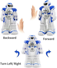 Smart RC Robot Toy for Kids with Gesture Control, Remote Control, Music, LED Lights, Programmable Dancing Talking Robot, USB Rechargeable Educational Robot for Boys & Girls Ages 6+