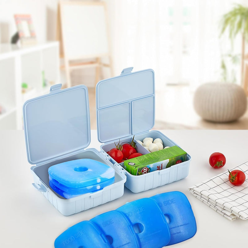 Reusable Ice Packs for Lunch Box – Ultra-Thin & Long-Lasting Freezer Blocks for Work, School, Picnic, Camping & Cooler Bags (Set of 4)