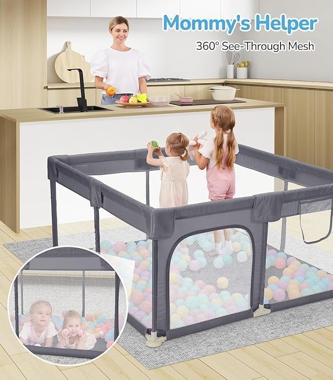 Versatile Foldable Baby Play Mat - Waterproof, Easy-to-Clean Activity Playmat - Ideal for Infants and Toddlers - Indoor/Outdoor Use - 120x120x1cm" (playpen)