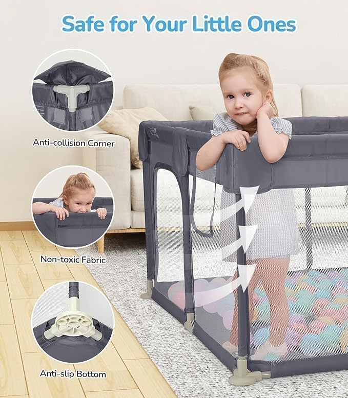 Versatile Foldable Baby Play Mat - Waterproof, Easy-to-Clean Activity Playmat - Ideal for Infants and Toddlers - Indoor/Outdoor Use - 120x120x1cm" (playpen)