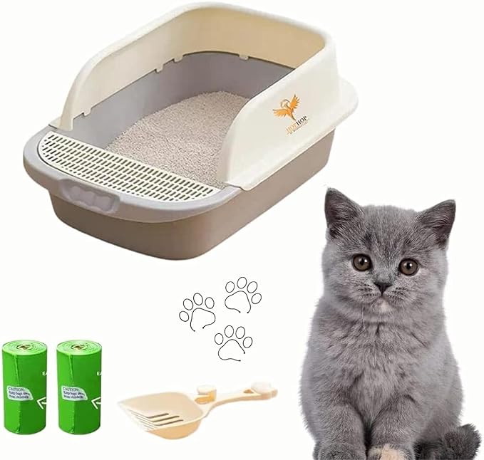 WESOUQ™ Portable Waste Box for Indoor Cats with Litter Cleaning Scoop & Trash Bag