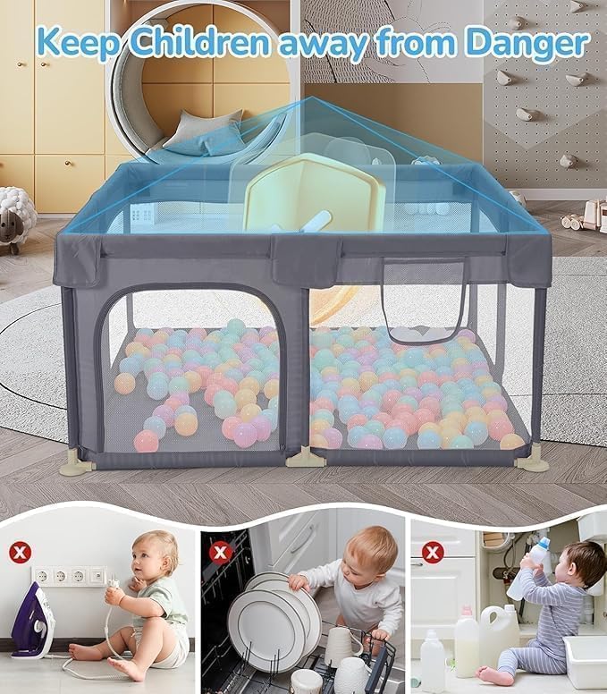 Versatile Foldable Baby Play Mat - Waterproof, Easy-to-Clean Activity Playmat - Ideal for Infants and Toddlers - Indoor/Outdoor Use - 120x120x1cm" (playpen)