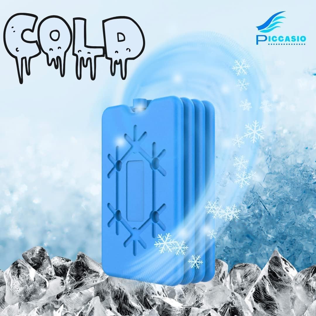 Ice Pack Reusable Thin Can Be Placed in Lunch Box Cooler Freezer to Keep Cold Suitable For Cooler Bag For Work & School 6 PCS