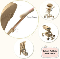 Baby Stroller, Convertible Travel Strollers, Two-Way Foldable Cabin Stroller with 5-Point Harness & SunShade, Extra Storage - Child Tray with Musical Wheel, Full-Size Toddler Strollers