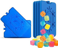 Pack of 6 Reusable Lunch Box Ice Packs with 30 Ice Cubes– Slim & Long-Lasting Freezer Blocks for Work, School, Picnic, Camping, Breastmilk & Kids’ Lunches