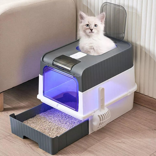 Foldable Extra Large Cat Litter Box With Lid