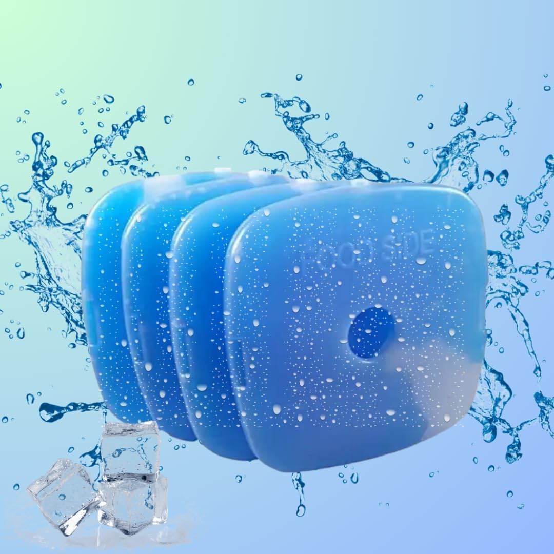 Reusable Ice Packs for Lunch Box – Ultra-Thin & Long-Lasting Freezer Blocks for Work, School, Picnic, Camping & Cooler Bags (Set of 4)