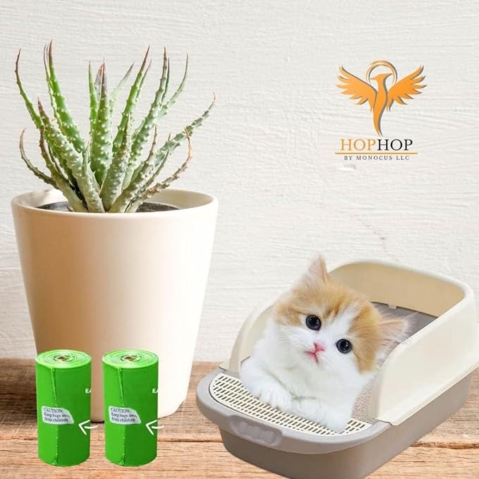 WESOUQ™ Portable Waste Box for Indoor Cats with Litter Cleaning Scoop & Trash Bag