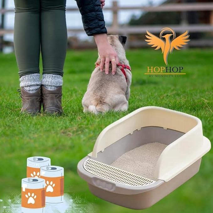 WESOUQ™ Portable Waste Box for Indoor Cats with Litter Cleaning Scoop & Trash Bag