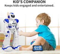 Smart RC Robot Toy for Kids with Gesture Control, Remote Control, Music, LED Lights, Programmable Dancing Talking Robot, USB Rechargeable Educational Robot for Boys & Girls Ages 6+