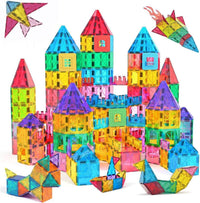 100-Piece Magnetic Tiles Building Blocks for Kids – STEM Educational Toys for Ages 3 4 5 6 7 8 Year Old, Preschool Learning Construction Set for Boys & Girls – Creative Montessori Sensory Play
