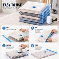20 Vacuum Storage Bags with Electric Pump – Space Saver for Clothes, Travel Vacuum Bag Set with 6 Small, 6 Medium, 5 Large & 3 Jumbo Compression Bags for Packing, Blankets, Pillows & Home