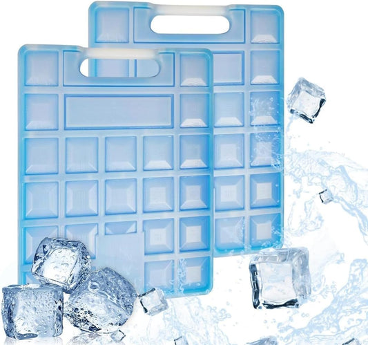 Ice Packs – 2PCS Reusable Freezer Cooling Blocks for Lunch Box, Cooler, Picnic, Travel, Outdoor & Camping – Safe, Leakproof & Long-Lasting Cold