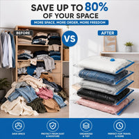 20 Vacuum Storage Bags with Electric Pump – Space Saver for Clothes, Travel Vacuum Bag Set with 6 Small, 6 Medium, 5 Large & 3 Jumbo Compression Bags for Packing, Blankets, Pillows & Home