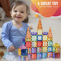 100-Piece Magnetic Tiles Building Blocks for Kids – STEM Educational Toys for Ages 3 4 5 6 7 8 Year Old, Preschool Learning Construction Set for Boys & Girls – Creative Montessori Sensory Play