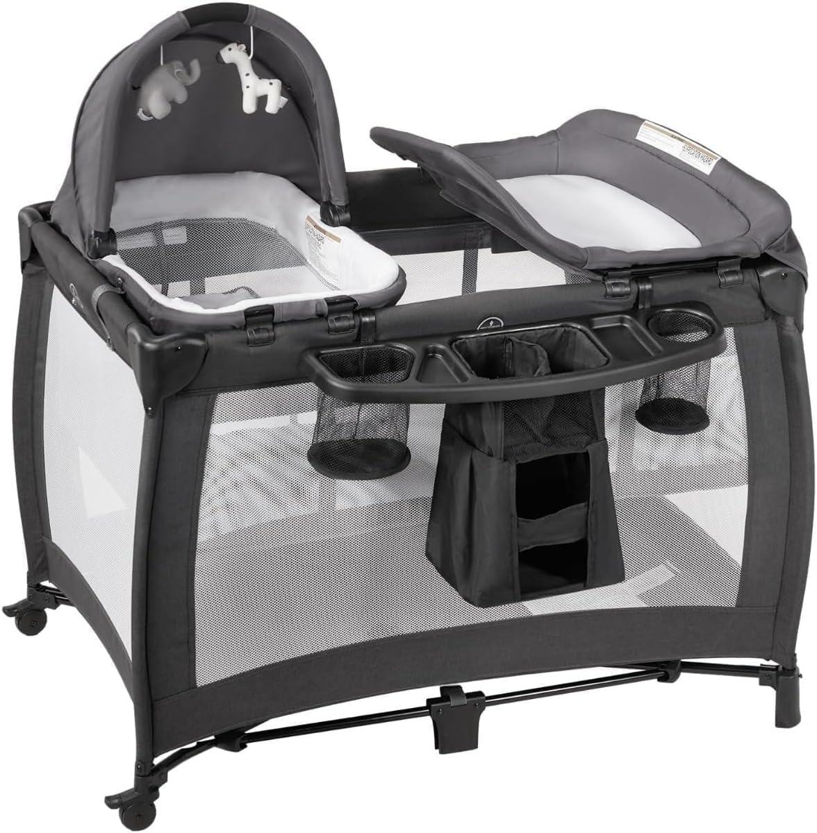 Baby Bed, Foldable Bedside Sleeper & Playard, 5 in 1 Bassinet & Crib, Travel Nursery Center With Toys & Music Box,Baby cot & Playpen Newborn Diaper Changing Table