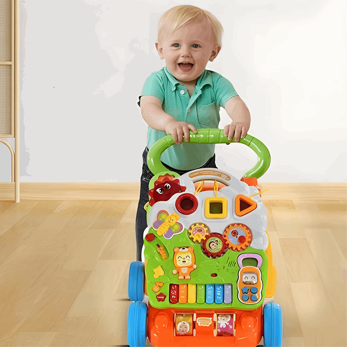 WESOUQ™ Baby Walker Music ToyTrolley Adjustable Screw Standing Learning Boy Girl Birthday Present