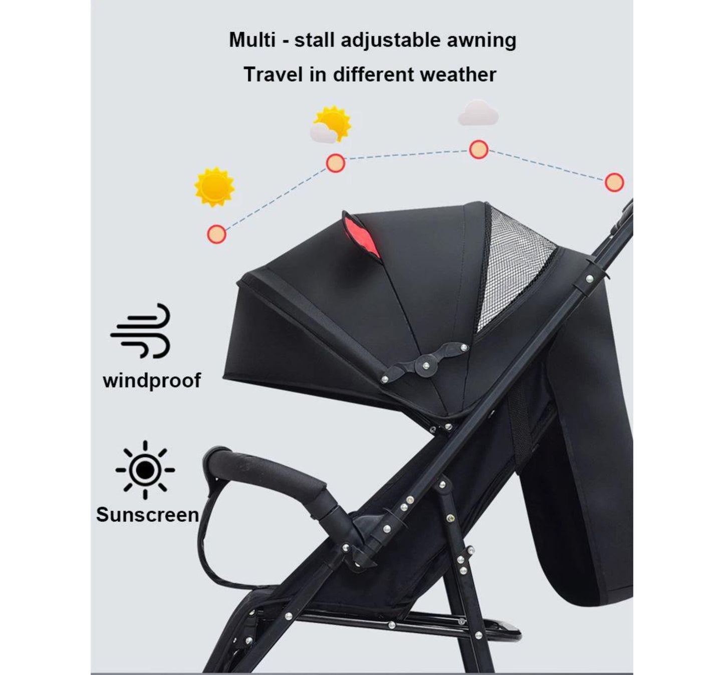 WESOUQ™ Two-way stroller in summer light folding stroller foreign trade high view stroller close with one button