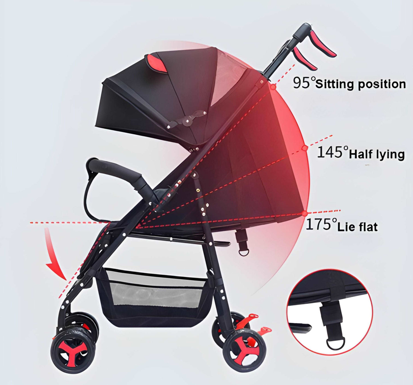 WESOUQ™ Two-way stroller in summer light folding stroller foreign trade high view stroller close with one button