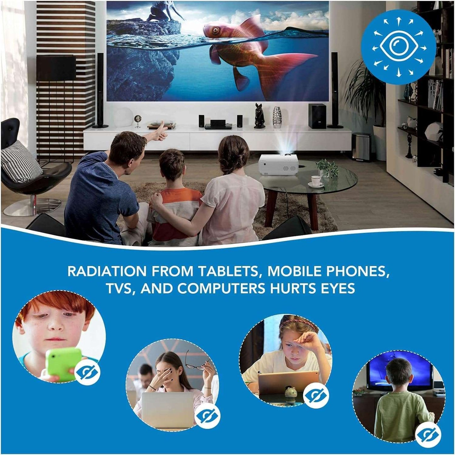 WESOUQ™ HD 1080P Portable Projector with 5G WiFi & Bluetooth – Compatible with TV Stick, HDMI, USB, PS5, iOS & Android