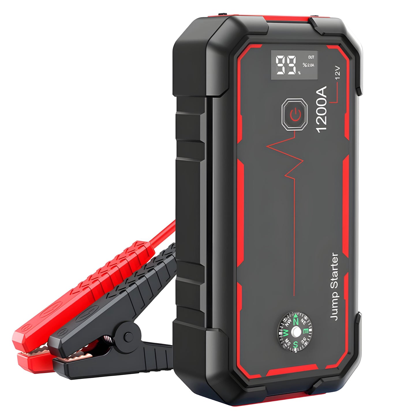 بنك الطاقة Jump Starter للسيارة، بنك الطاقة Jump Starter 1200A، جهاز إخراج شاحن محمول 10000 مللي أمبير في الساعة