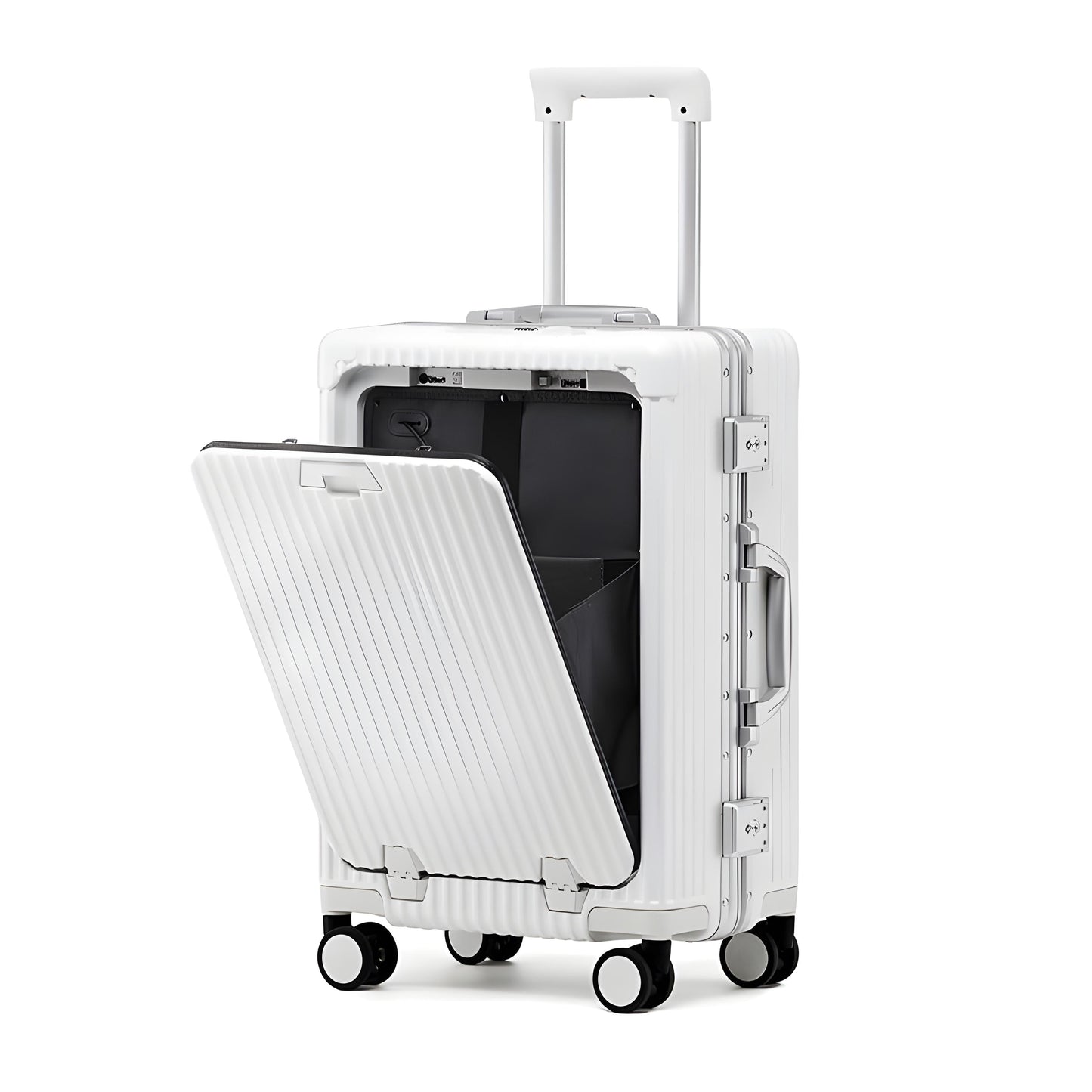 WESOUQ™ Travel Luggage with Spinner Wheels, Aluminum-framed suitcase, Laptop pocket