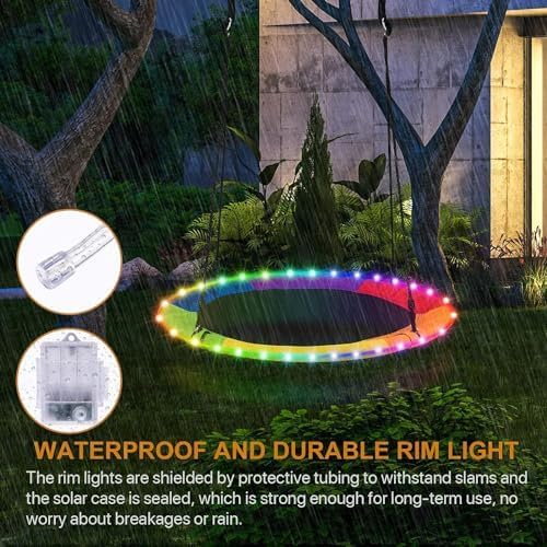 WESOUQ™ Outdoor Toddler Swing - LED Saucer with Multi-Stranded Ropes