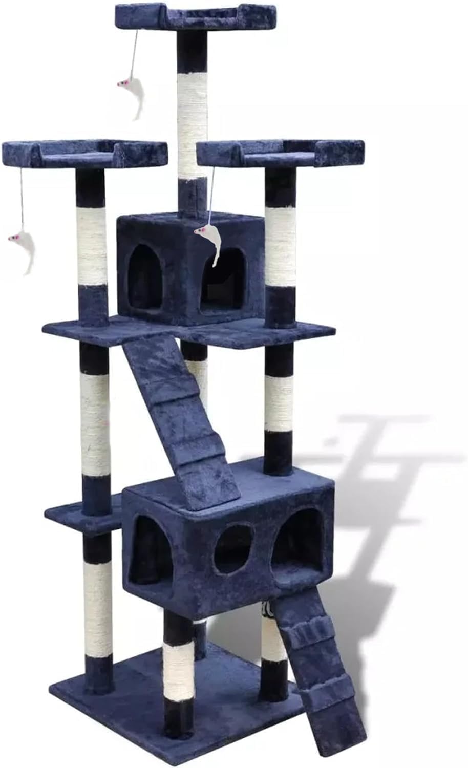 WASOUQ® Multi-Level 170cm Cat Tree with Hammock, Ladder & Scratching Posts